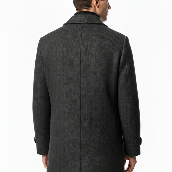 🧥 CIGLIANO Stylish Italian Coat Men's Sz (M) Dark Gray Wool Blend Winter Jacket - Picture 2 of 11